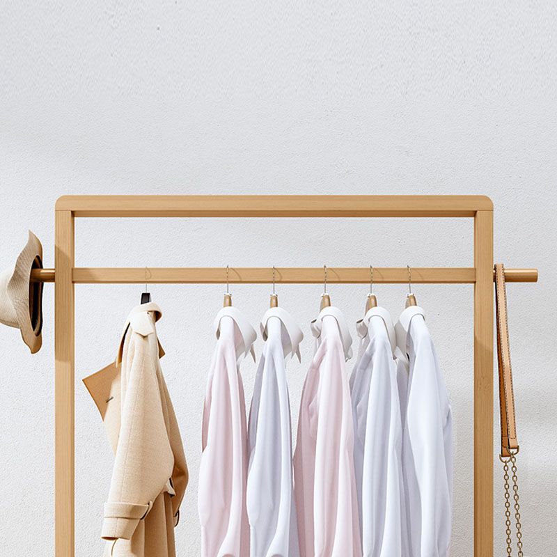 Rack de manteau de style moderne Bamboo solide étagères à double couche autoritaire.