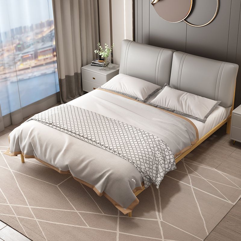 Piattaforma glam a colori solidi telaio in metallo con testiera