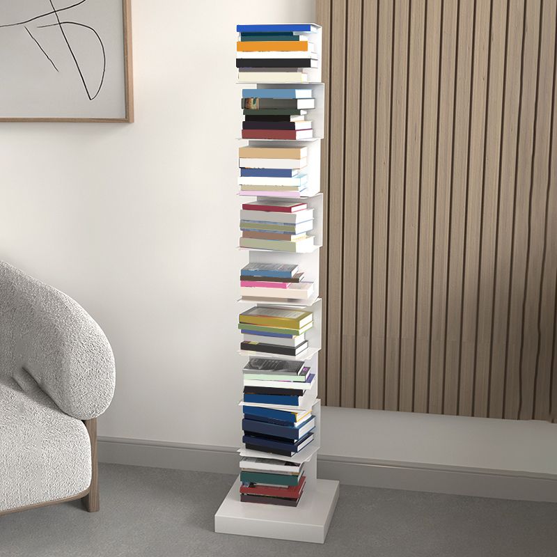 13.8" Wide Corner Shelf Bookcase Modern Metal Bookcase Multi Tiers Closed Back