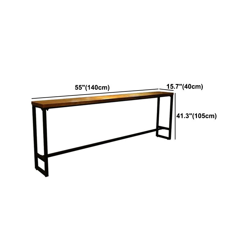 Modern Style Brown Bar Table Solid Wood and Iron Coffee Shop Bar Table Clearhalo 'Bar Furniture' 'Bar Tables' 'bar_tables' 'furn' 'furn_bar_tables' 'Furniture' 'furniture_bar_tables' 'Kitchen & Dining Furniture' 1200x1200_5ef4a86d-8cc5-4055-b766-98dec52ecd1c
