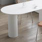 Minimalism Oval Dining Table Metal Double Pedestal Dining Table for Living Room Clearhalo 'Dining Tables & Seating' 'Dining Tables' 'dining_table' 'furn' 'furn_dining_table' 'Furniture' 'furniture_dining_table' 'Kitchen & Dining Furniture' 'kitchen' 'kitchen_dining_table' 1200x1200_5ef6ee4e-711a-43f8-b386-8bff301afe44