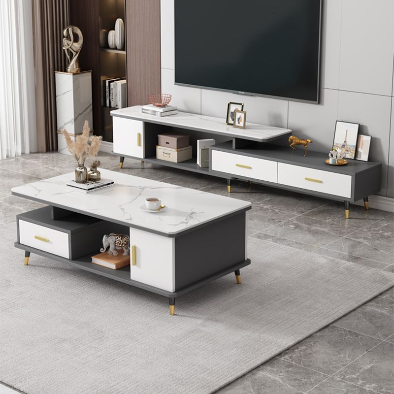 Slate Coffee Table Rectangle Glam Cocktail Table with 4 Legs Clearhalo 'Coffee & Accent Tables' 'Coffee Tables' 'coffee_tables' 'furn' 'furn_coffee_tables' 'Furniture' 'Living Room Furniture' 1200x1200_5ef7105e-435c-4920-9c6b-bcdb06a39d4f