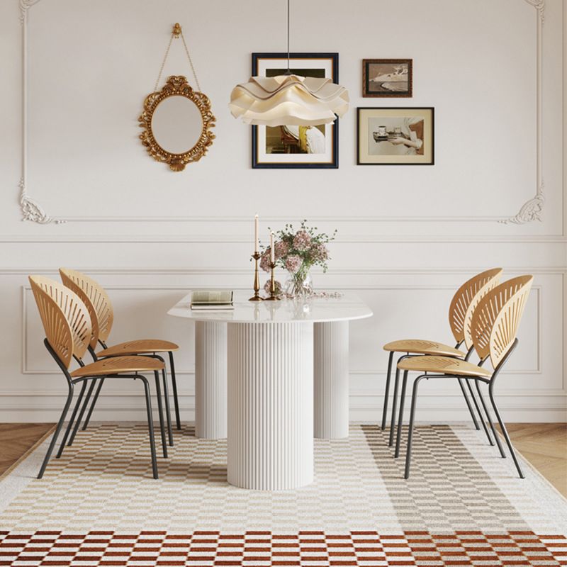 Minimalistische witte eettafelset 1/4/5/7-delig Thuistafel en stoelen