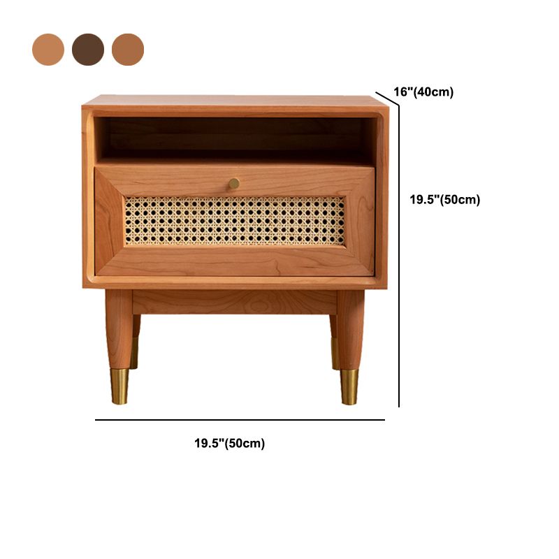 Moderno tavolo da notte in legno massiccio 1 comodino da letto di stoccaggio