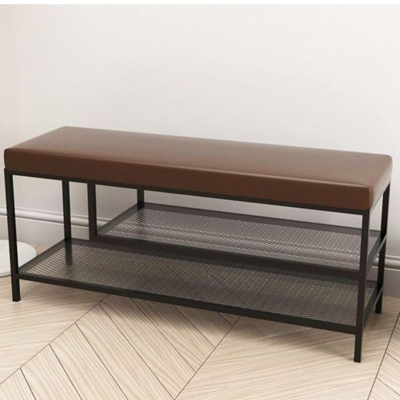 Banc de siège moderne mousse amortie de 17,72 pouces h avec rangement de chaussures
