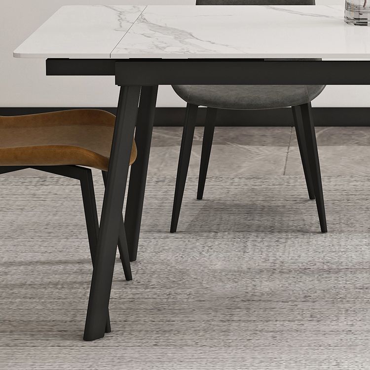 Modern 1/4/5/7 Pieces Rectangle Dining Table Set with Stone Top White Scalable Dinette Set Clearhalo 'Dining Room Sets' 'Dining Tables & Seating' 'dining_room_set' 'furn' 'furn_dining_room_set' 'Furniture' 'furniture_dining_room_set' 'Kitchen & Dining Furniture' 'kitchen&dining_furn' 'kitchen' 1200x1200_5ef7d941-ce90-4eb1-b538-eeab5bf70980