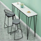 Mesa de comedor con tapa de piedra, mesa de comedor industrial con 4 patas negras