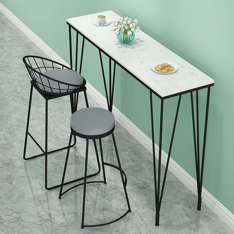 Mesa de comedor con tapa de piedra, mesa de comedor industrial con 4 patas negras