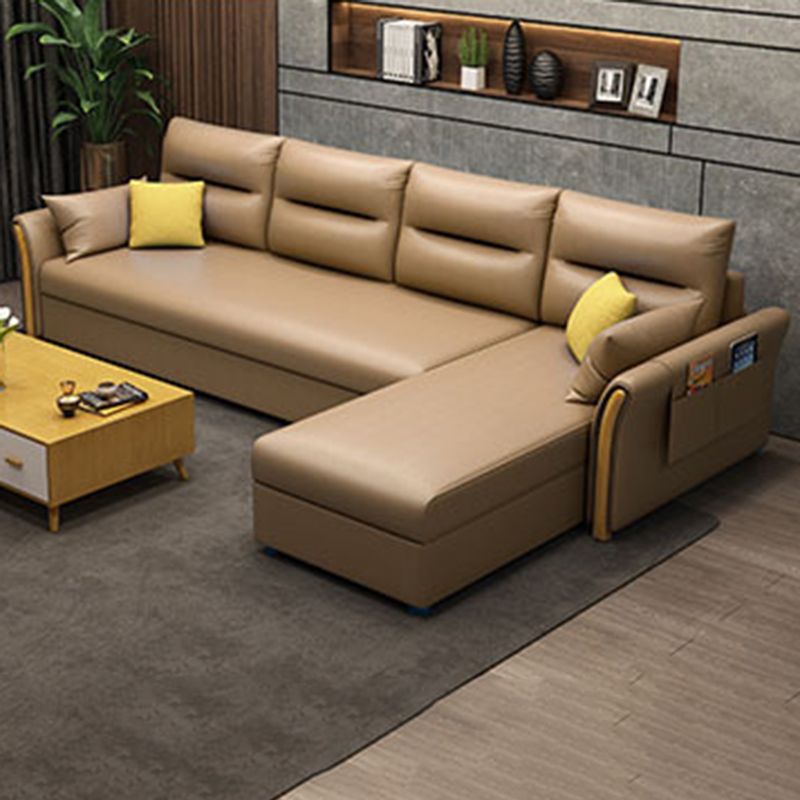 Modern Convertible Futon Sofa Bed 4-seater Settee Furniture with Bolster Pillows Clearhalo 'furn' 'furn_sectionals' 'Furniture' 'furniture_sectionals' 'kitchen' 'kitchen_sectionals' 'Living Room Furniture' 'Sectionals' 1200x1200_5ef89b5d-e6a0-4ef9-bad6-e7b45cd3e82b