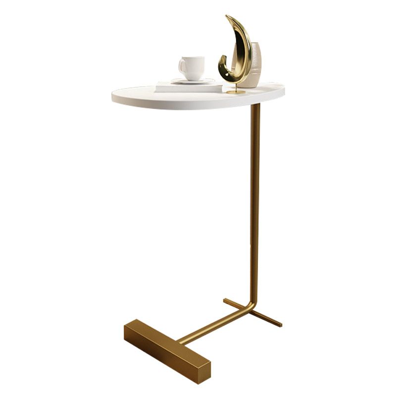 Mesa geométrica de mesa lateral modernista C de metal C con tapa de mármol