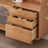 Contemporary Dining Hutch Pine Glass Doors Buffet Cabinet with Drawers Clearhalo 'Display & China Cabinets' 'display_china_cabinets' 'furn' 'furn_display_china_cabinets' 'Furniture' 'Kitchen & Dining Furniture' 1200x1200_5ef95b24-2abf-4ea6-9685-a03db610a923