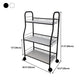 Modern Steel Bookshelf with Wheels Open Bookcase for Living Room