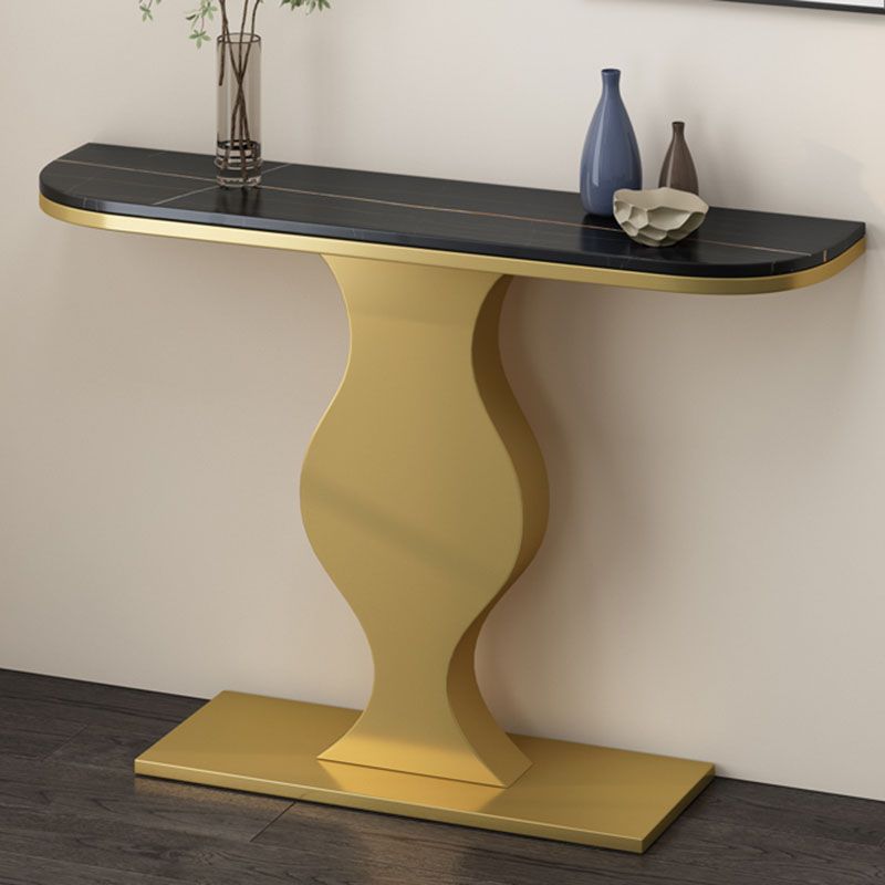 12 Zoll breiter Glamakzent Tabelle Halbmondmetallkonsole Tisch