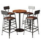 Juego de mesa de Bar Industrial de 1/3/5 piezas, mesa redonda de madera de pino para cafetería