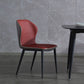 Modern Coffee Shop Wingback Dining Chair Matte Finish Leather Side Chair