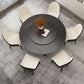 Modern Round Standard Height Dining Table Stone Double Pedestal Dining Table Clearhalo 'Dining Tables & Seating' 'Dining Tables' 'dining_table' 'furn' 'furn_dining_table' 'Furniture' 'furniture_dining_table' 'Kitchen & Dining Furniture' 'kitchen' 'kitchen_dining_table' 1200x1200_5f021260-eefd-4c96-bc38-2b9b4001ef49