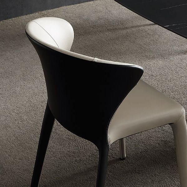 Sedia da pranzo in pelle di Wingback in pelle moderna per sala da pranzo
