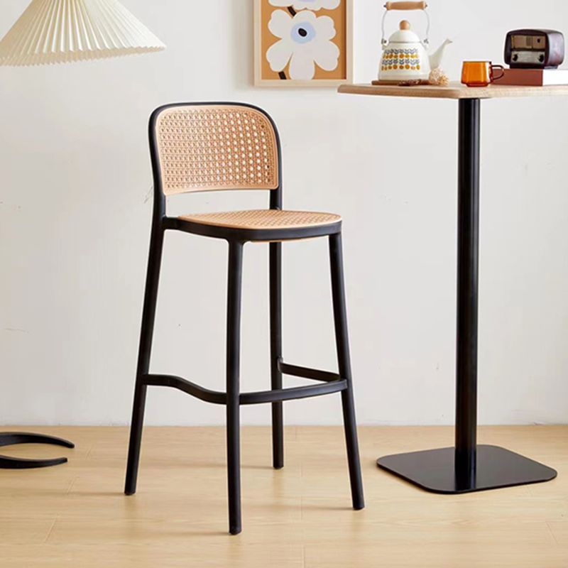 Backrest Bar And Counter Stool Antique Rattan Home Modern Minimalist Leisure High Chair Clearhalo 'Bar Furniture' 'Bar Stools' 'bar_stools' 'furn' 'furn_bar_stools' 'furniture_bar_stools' 'Kitchen & Dining Furniture' 'kitchen&dining_furn' 'kitchen' 'kitchen_furn' Furniture' 1200x1200_5f07bb05-fbcd-4155-a7cb-dfcc1a7efb5f