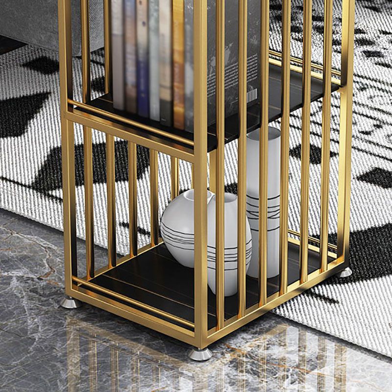 Glam Marble Bar Table with Rectangle Table Top Double Pedestal Table with 42-inch Height Clearhalo 'Bar Furniture' 'Bar Tables' 'bar_tables' 'furn' 'furn_bar_tables' 'Furniture' 'furniture_bar_tables' 'Kitchen & Dining Furniture' 1200x1200_5f08694e-2781-4068-ac67-e25d59e855bb