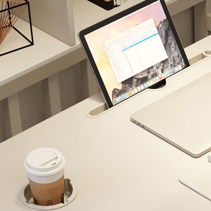 Escritorio de oficina de madera de ingeniería contemporánea escritorio de escritura con piernas blancas