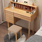 Modern 3 Drawer & Jewelry Vanity Desk Brown Wood Makeup Vanity Desk