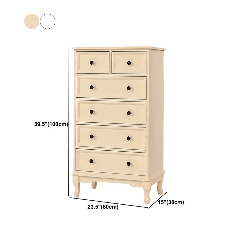 Witte moderne zijkast rechthoek houten knoppen kast met lade