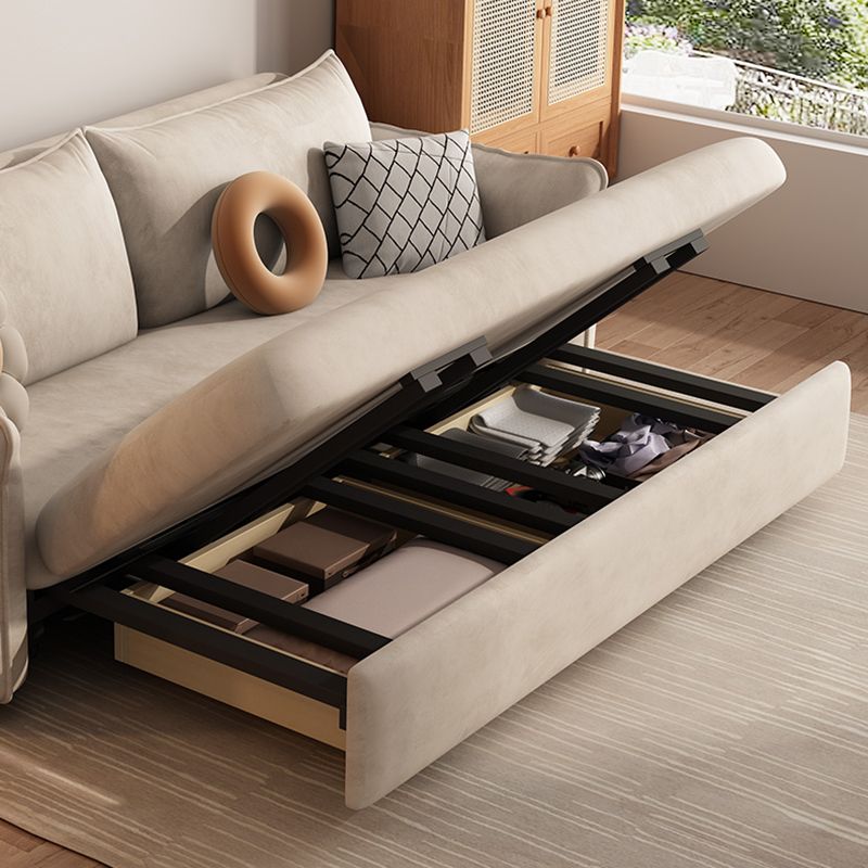 コンバーチブルフェイクレザーコンテンポラリースクエアアームベッドの灰色のセッピー