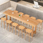 Modern Beige Rectangle Bar Dining Table Pine Wood Indoor Bistro Table with Footrest Clearhalo 'Bar Furniture' 'Bar Tables' 'bar_tables' 'furn' 'furn_bar_tables' 'Furniture' 'furniture_bar_tables' 'Kitchen & Dining Furniture' 1200x1200_5f0ee2e6-0845-4213-bb3b-14b17996dea7