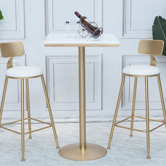 Stone Bar Dining Table Glam Round /Square Bar Table with Pedestal for Dining Room Clearhalo 'Bar Furniture' 'Bar Tables' 'bar_tables' 'furn' 'furn_bar_tables' 'Furniture' 'furniture_bar_tables' 'Kitchen & Dining Furniture' 1200x1200_5f0eff4f-ef44-4288-9a39-3c064cc6c47c