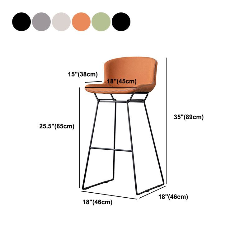 Tabouret de comptoir sans arme de dos moderne tabouret de fer avec base de métal noir