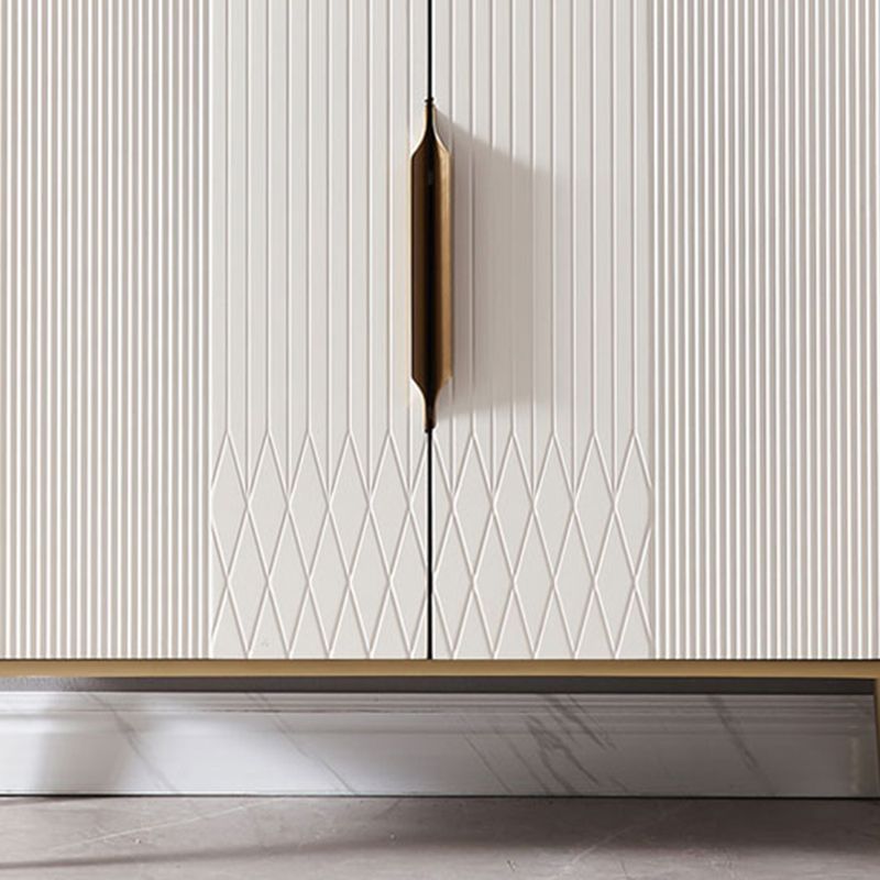 2ドア付きモダンな石のトップサイドボードエンジニアリングウッドサイドボード