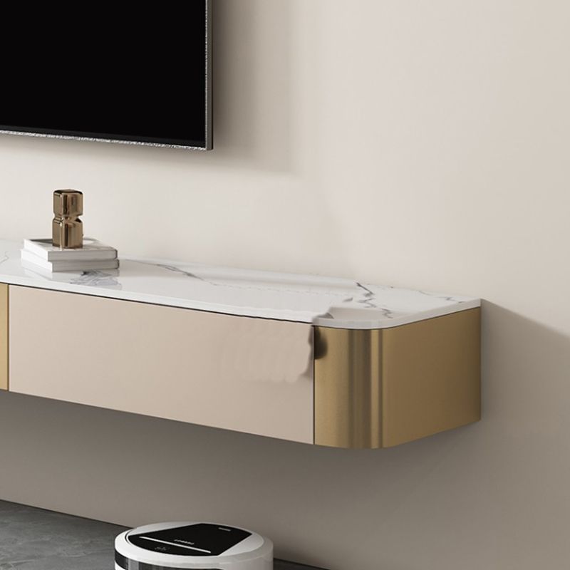 Gabinete de TV de pizarra blanca de estilo Media de televisión montada en la pared del hogar