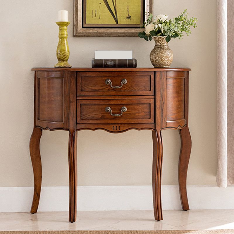 Console moderna di metà secolo Tavolo da divano di divani in legno massiccio