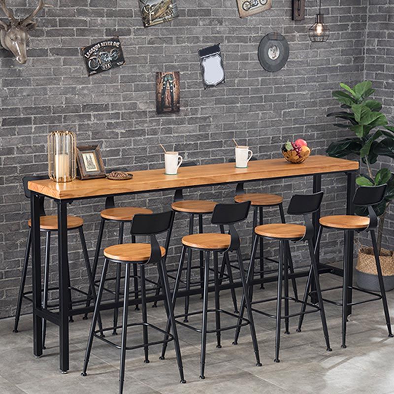 Set tavolo da bar industriale Tavolo da bancone in legno massello da 1/4/9 pezzi per interni