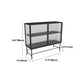 Modern Black Iron Sideboard Glass Doors Cabinets Dining Server for Living Room Clearhalo 'buffet_sideboard' 'Buffets & Sideboards' 'furn' 'furn_buffet_sideboard' 'Furniture' 'furniture_buffet_sideboard' 'Kitchen & Dining Furniture' 1200x1200_5f14731c-6969-4775-b998-7012200e57fd