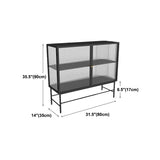 Modern Black Iron Sideboard Glass Doors Cabinets Dining Server for Living Room Clearhalo 'buffet_sideboard' 'Buffets & Sideboards' 'furn' 'furn_buffet_sideboard' 'Furniture' 'furniture_buffet_sideboard' 'Kitchen & Dining Furniture' 1200x1200_5f14731c-6969-4775-b998-7012200e57fd