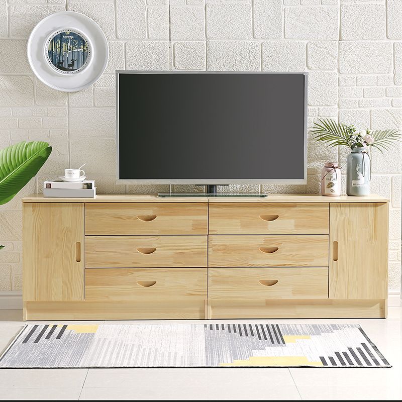 Stand de style Scandinave Stand Pine Wood Open Console TV de stockage fermé
