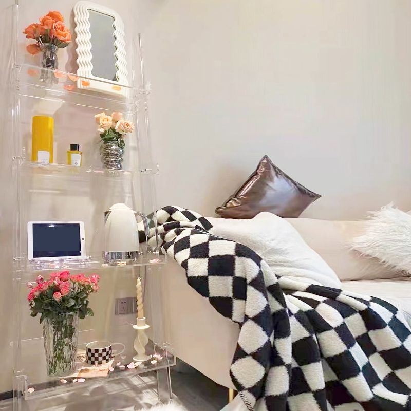 Ladder Open Back Standard Bookshelf Acrylic Modern Style Bookcase