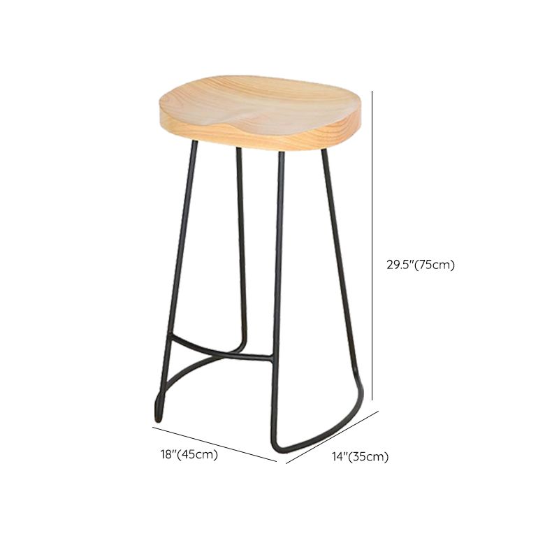 Contemporary Barstool Contoured Seat Bar Stool with Metal Base Clearhalo 'Bar Furniture' 'Bar Stools' 'bar_stools' 'furn' 'furn_bar_stools' 'Furniture' 'Kitchen & Dining Furniture' 1200x1200_5f181968-b970-4177-8ea5-33aba3f728ea