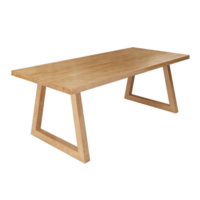 Modern Kitchen Solid Wood Dining Table Rectangle Shape Dining Table with Double Pedestal Clearhalo ' dining_table' 'Dining Tables & Seating' 'Dining Tables' 'Furniture' 'furniture_dining_table' 'Kitchen & Dining Furniture' 'kitchen&dining_furn' 'kitchen' 'kitchen_dining_table' 1200x1200_5f1a2ab9-4309-48b6-a2bb-34ec8c8e1782