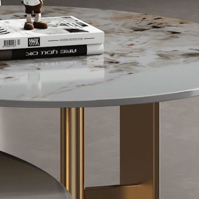Modern Round Slate Cocktail Table Stainless Steel Pedestal Coffee Table Clearhalo 'Coffee & Accent Tables' 'Coffee Tables' 'coffee_tables' 'furn' 'furn_coffee_tables' 'Furniture' 'Living Room Furniture' 1200x1200_5f1a5f6d-e8e4-4fd1-aaf0-38baf1817ca8