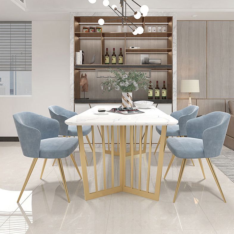Glam Style 1/4/5 Pieces Dining Set White-gold Table Kitchen Set for Living Room Clearhalo 'Dining Room Sets' 'Dining Tables & Seating' 'dining_room_set' 'furn' 'furn_dining_room_set' 'Furniture' 'furniture_dining_room_set' 'Kitchen & Dining Furniture' 'kitchen&dining_furn' 'kitchen' 1200x1200_5f1a968e-5d81-4ecf-902e-6e4893c65feb