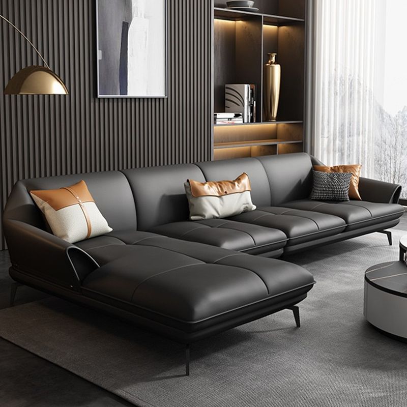 Moderno soggiorno in vetro stazionario in pelle stazionaria a sedere cuscinetti a braccio svasato