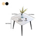 Glam Style Stone Square Dining Table with Metal 4 Legs for Living Room Clearhalo 'Dining Tables & Seating' 'Dining Tables' 'dining_table' 'furn' 'furn_dining_table' 'Furniture' 'furniture_dining_table' 'Kitchen & Dining Furniture' 'kitchen' 'kitchen_dining_table' 1200x1200_5f1d7b99-1e4c-49dc-abdc-caf13566ab15