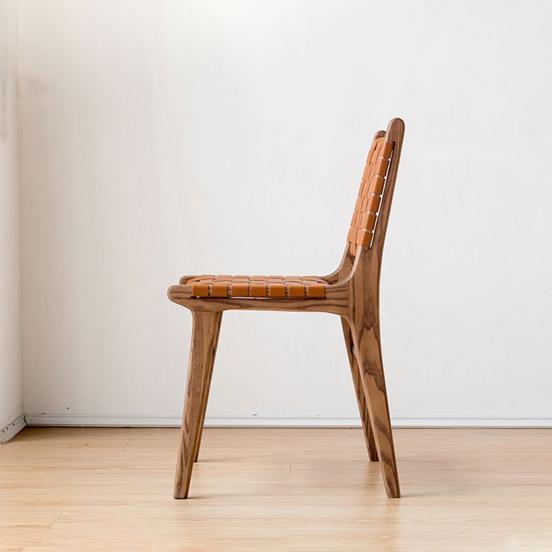 Piada da pranzo senza braccio contemporanea in legno in legno in legno massimo.