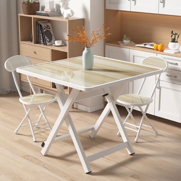 Modern Style Wood Top Dining Set with Square Shape Dinette Set with Double Pedestal Table Clearhalo 'Dining Room Sets' 'Dining Tables & Seating' 'dining_room_set' 'furn' 'furn_dining_room_set' 'Furniture' 'furniture_dining_room_set' 'Kitchen & Dining Furniture' 'kitchen&dining_furn' 'kitchen' 1200x1200_5f20cc3c-9a5c-4e6a-b38b-9e19644ef719