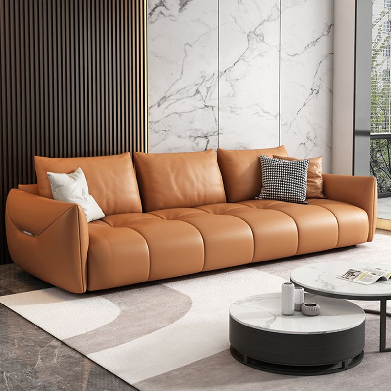 Eigentijdse faux lederen woonkamer vierkante arm kussens zitplaatsen