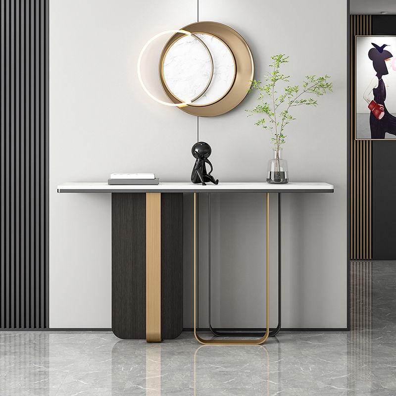 Tabella della console glam da 13 "W Stone White Rectanglegle Console Table