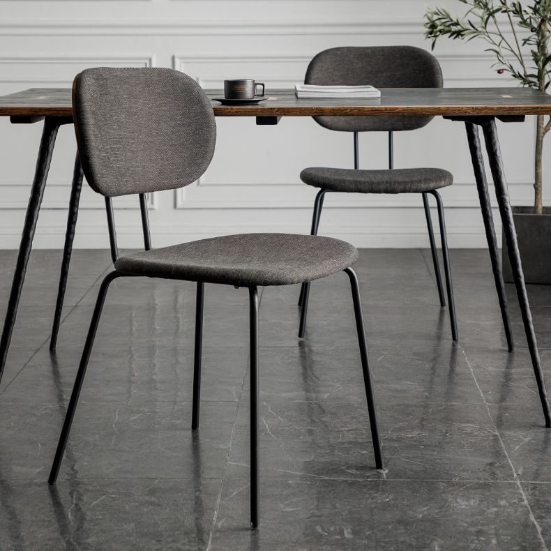 Industrial Style Linen Fabric Dining Chair Open Back Dining Side Armless Chair Clearhalo ' kitchen&dining_furn' 'Dining Chairs' 'Dining Tables & Seating' 'dining_chair' 'furn' 'furn_dining_chair' 'Furniture' 'furniture_dining_chair' 'Kitchen & Dining Furniture' 'kitchen' 1200x1200_5f23b78d-eb2c-42ed-8584-018910b1c7fa