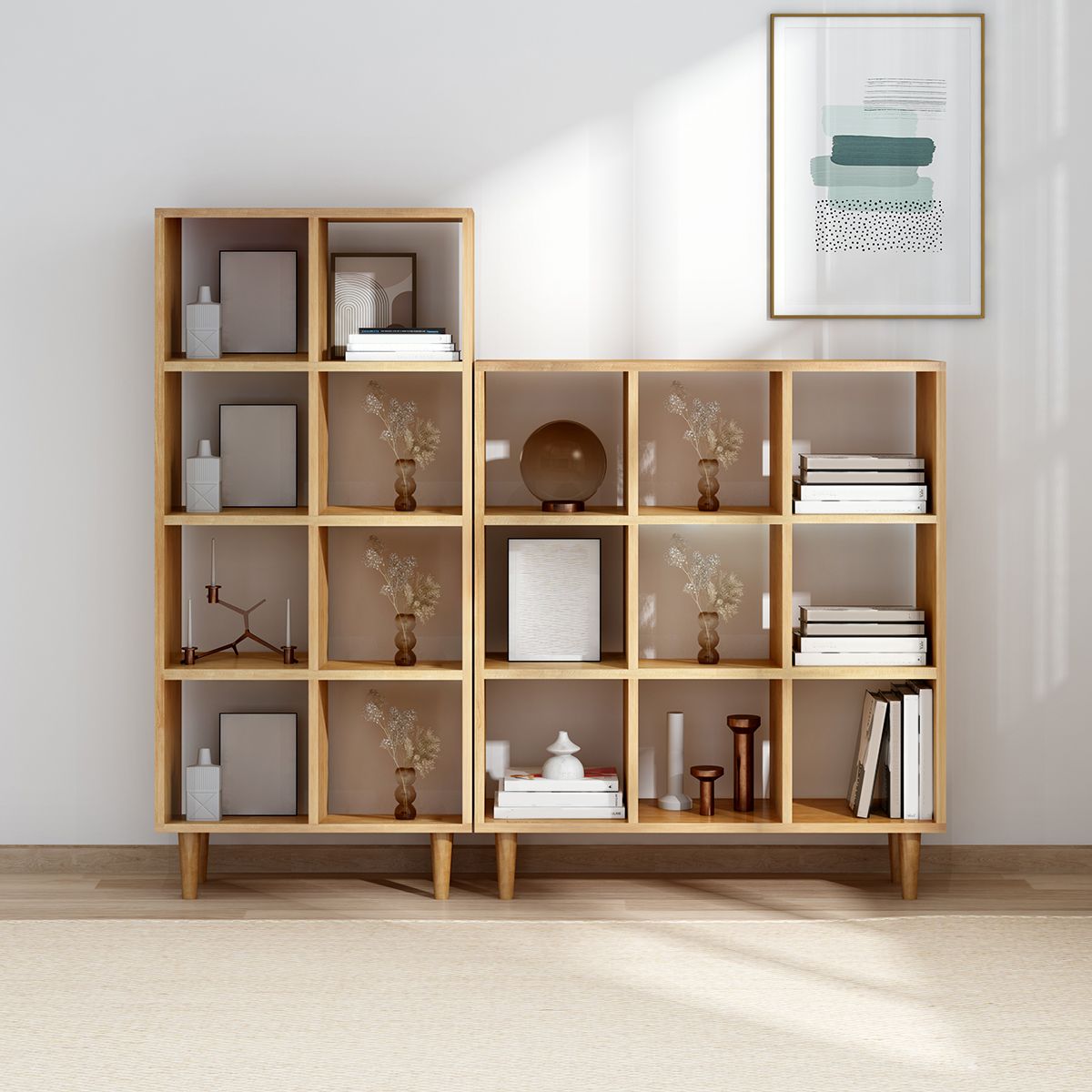 Modern Style Open Back Bookshelf Wooden Shelf Bookcase in Brown Clearhalo 'Bookcases' 'furn' 'furn_bookcases' 'Furniture' 'Office Furniture' 1200x1200_5f2400a6-5677-4844-9053-2b6f35508ee8